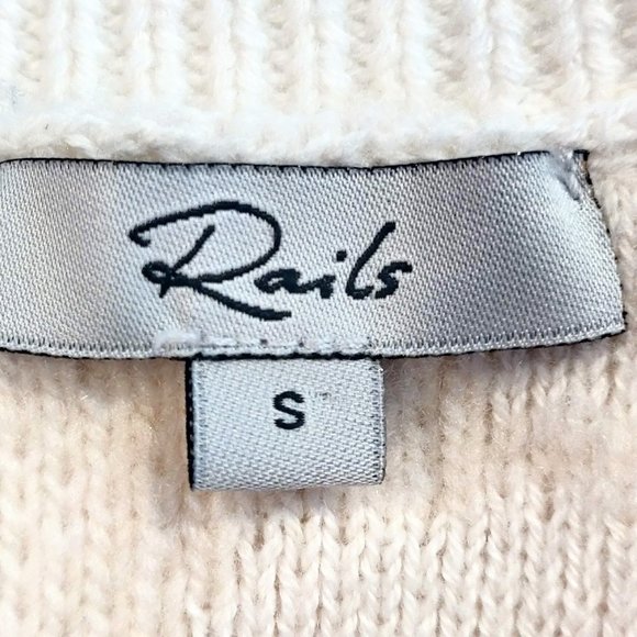 Rails Womens S Chance Ivory Pink Mixed Animal Cotton Wool Cashmere Blend Sweater - Picture 6 of 10